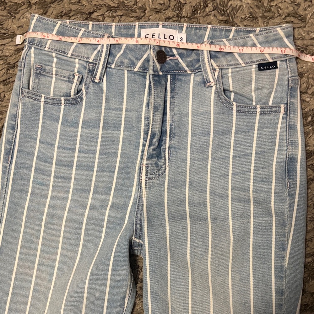 Cello Light Blue Jeans with White Pinstripes - Picture 10 of 11